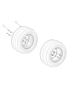 Wheel Assembly Diagram and Parts List for M48-HN 53BB5E6V750-20-HP-OHV Cub Cadet Lawn Tractor